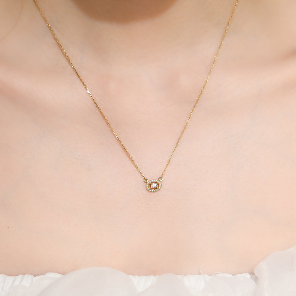 Oval Halo Necklace