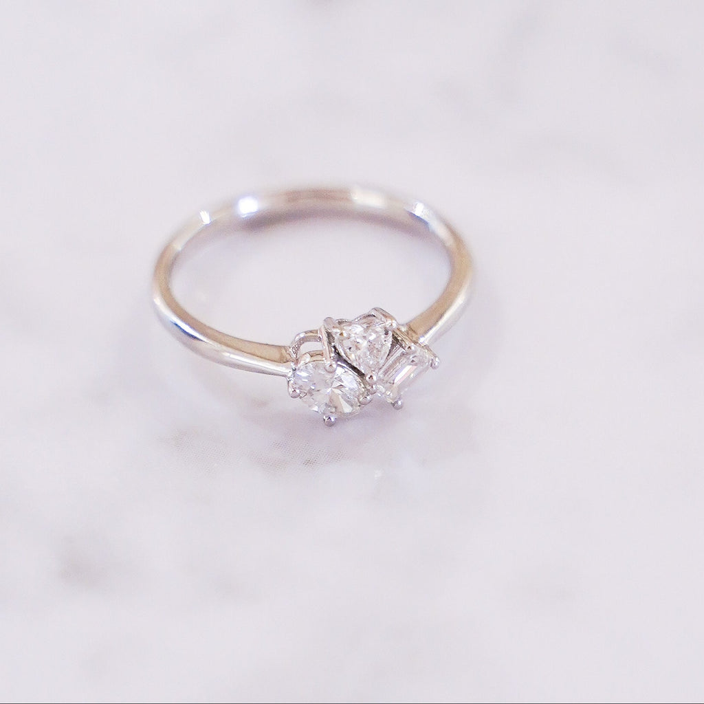 Pheren Multi-Shape Diamond Cluster Ring