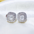 Cushion Cut Double Halo Diamond Earrings