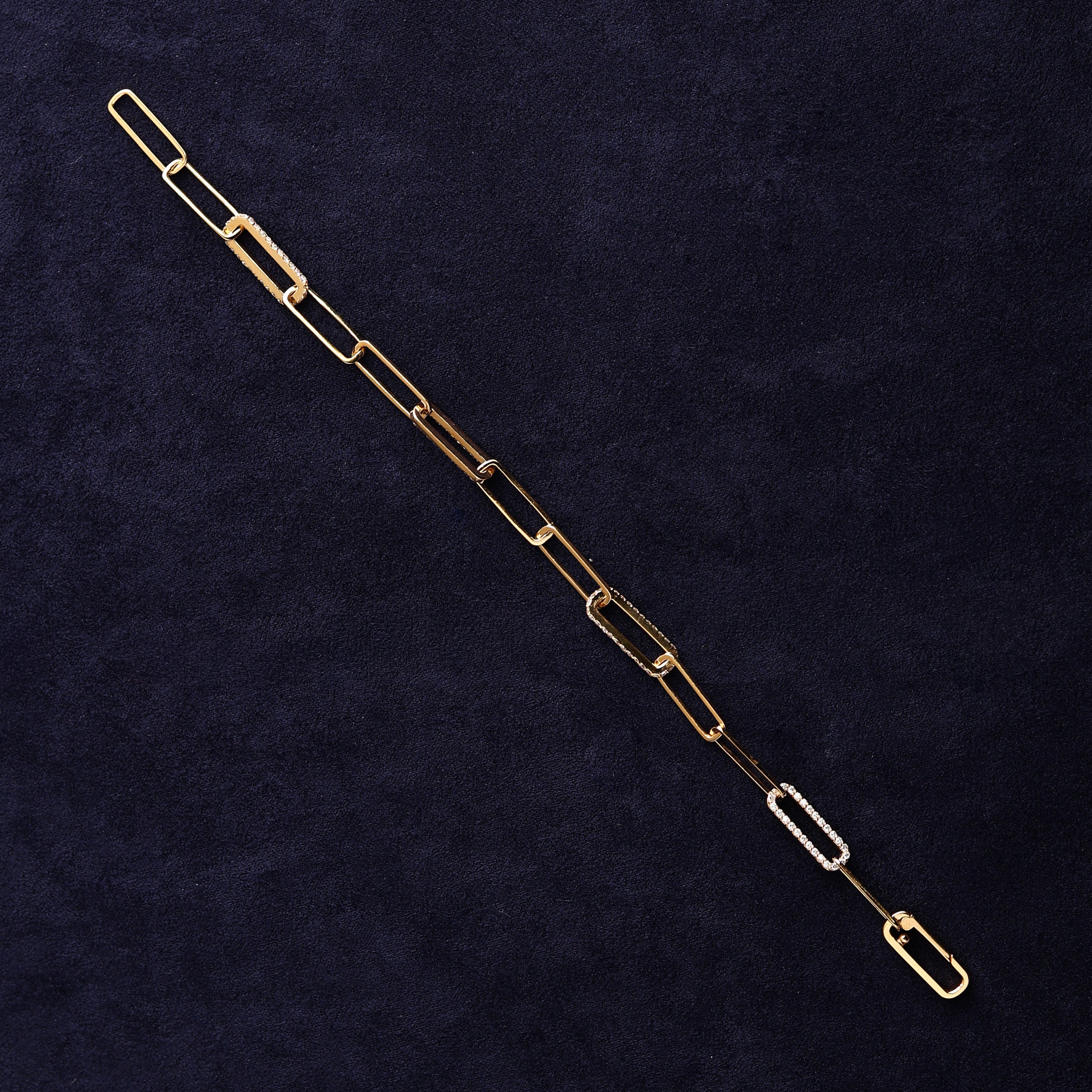 Diamond Paperclip Bracelet