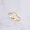 1 Carat Oval Cut Tulip Dome Solitaire Ring in 14K Yellow Gold