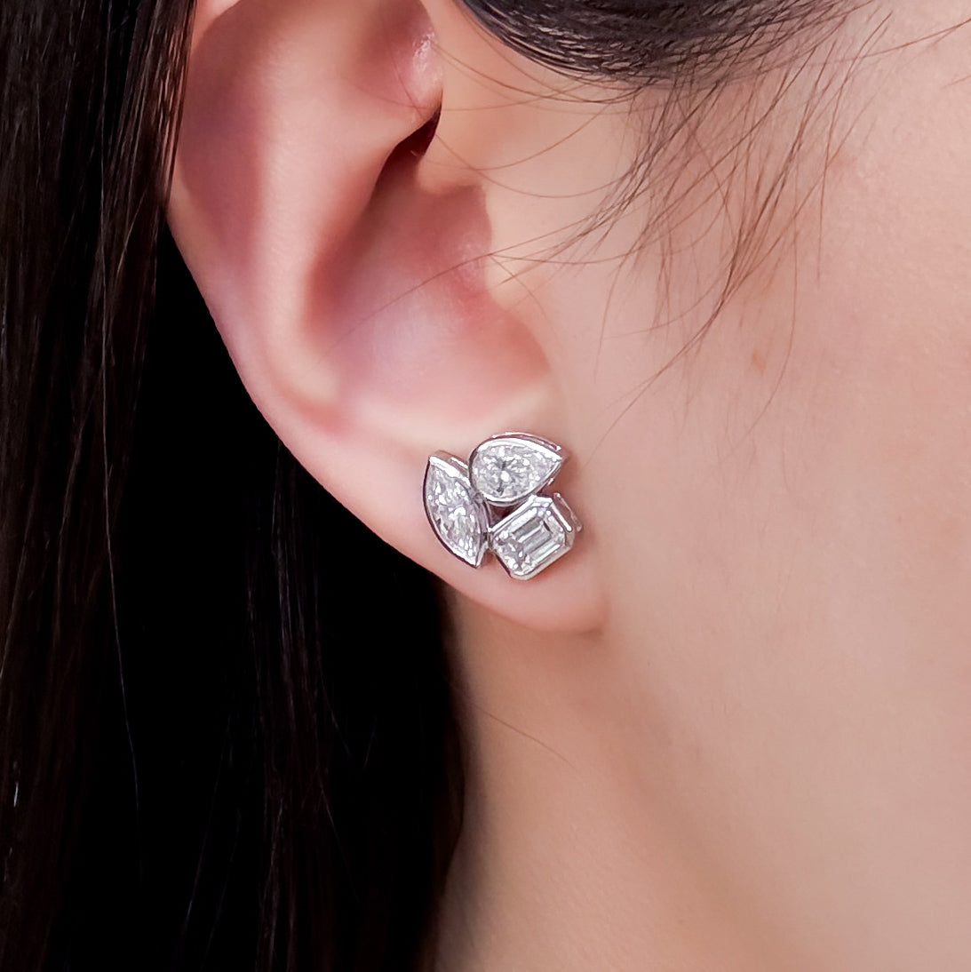 Solis Cluster Diamond Stud Earrings