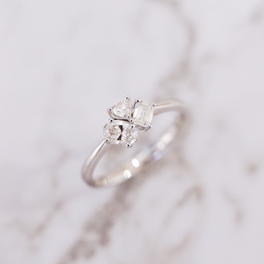 Pheren Multi-Shape Diamond Cluster Ring