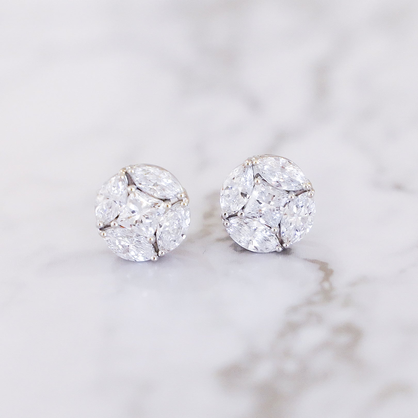 Lucent Classic Illusion-Set Diamond Stud Earrings