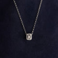 Emerald Halo Pendant Necklace