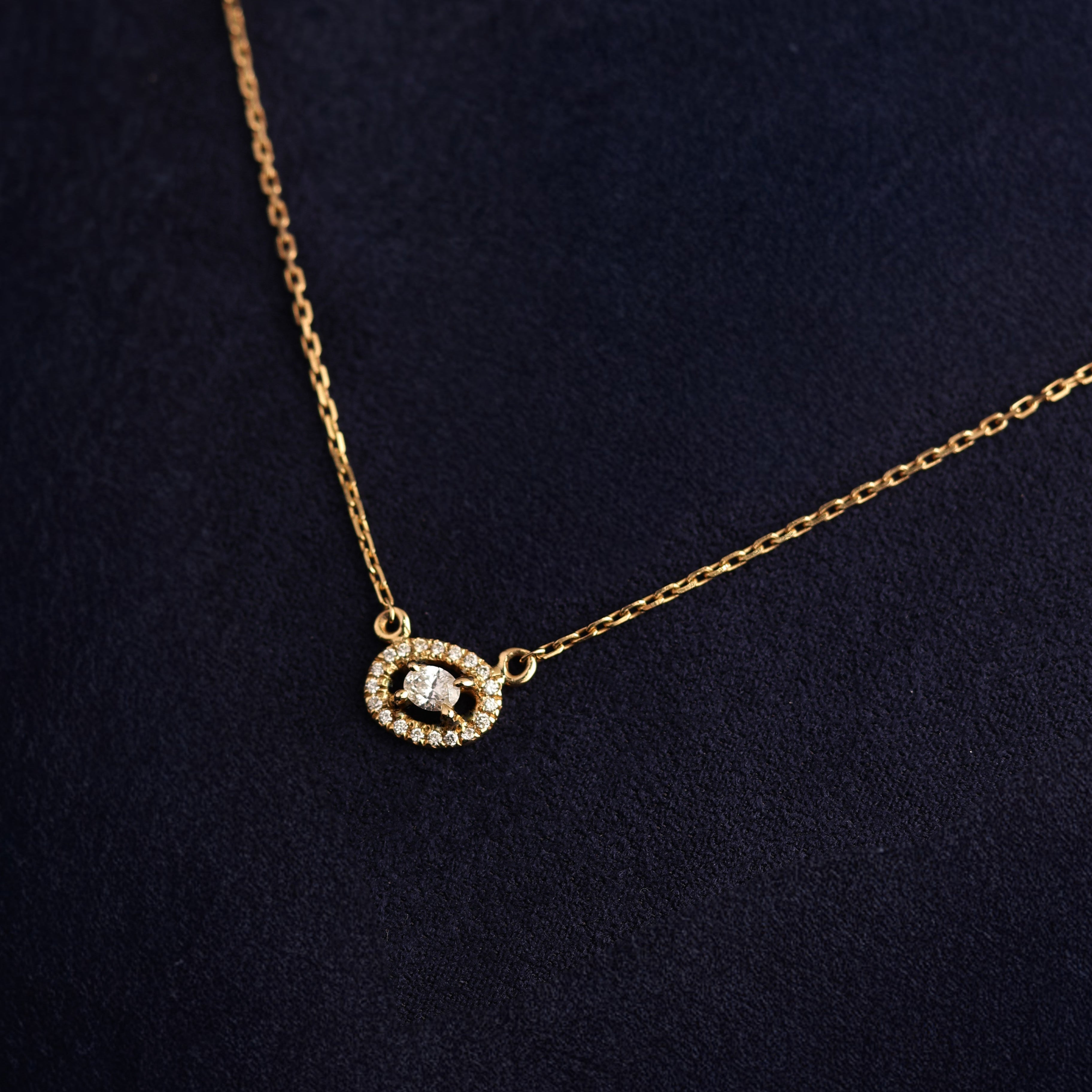 Oval Halo Necklace