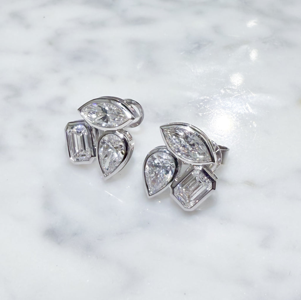 Solis Cluster Diamond Stud Earrings