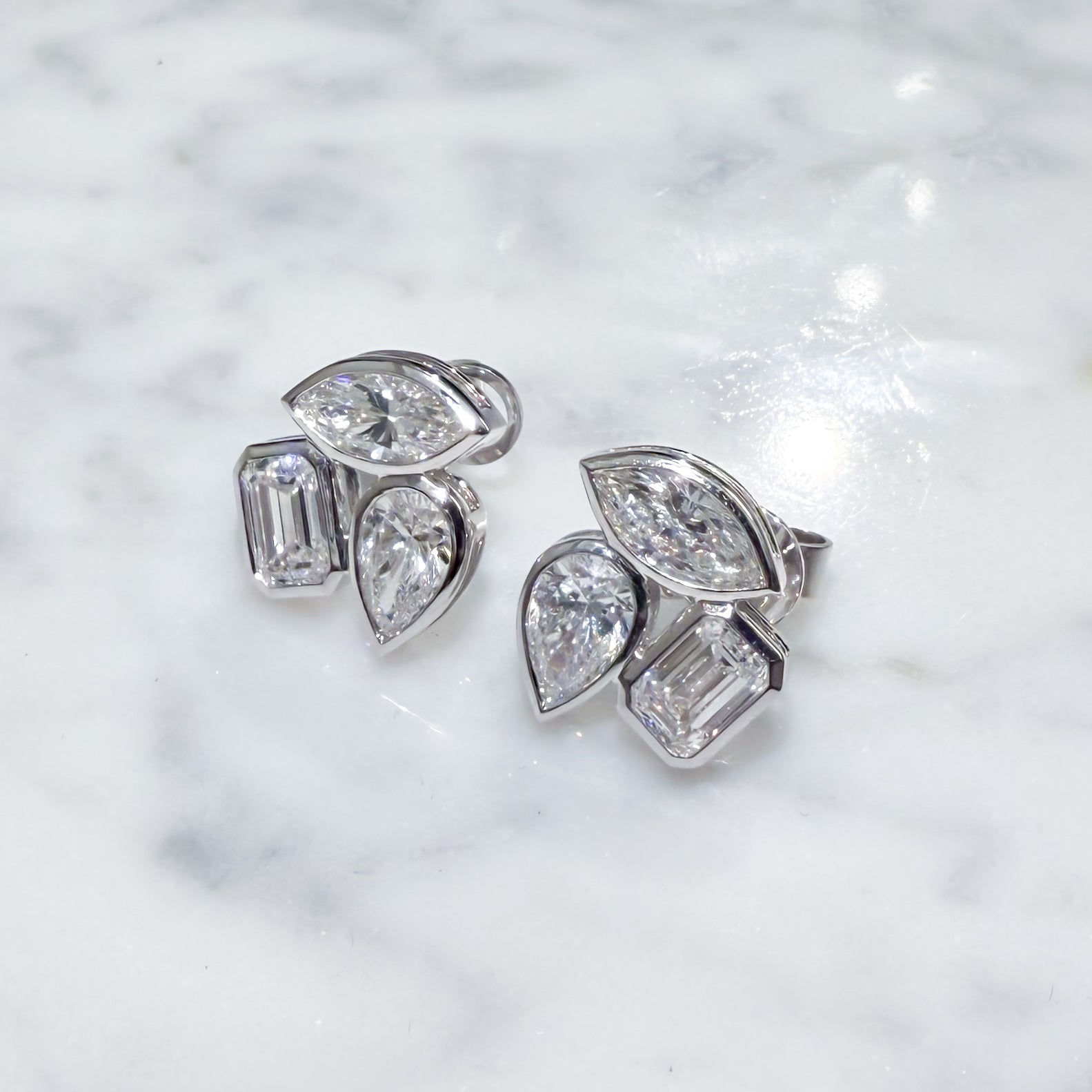 Solis Cluster Diamond Stud Earrings