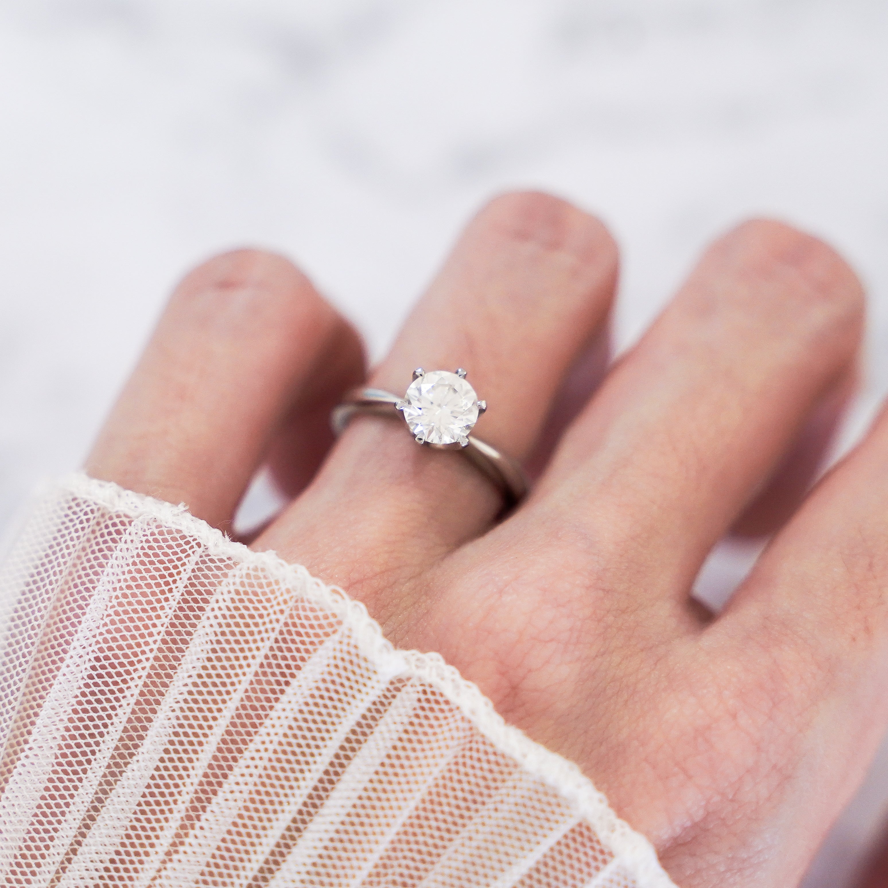 1 Carat Round Cut Solitaire Ring in Platinum