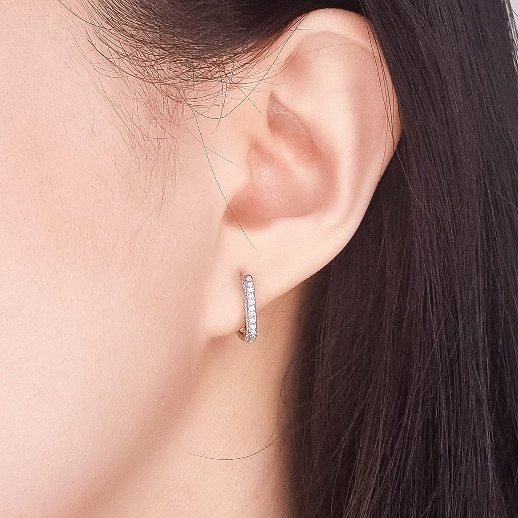 Cubic Diamond Hoop Earrings
