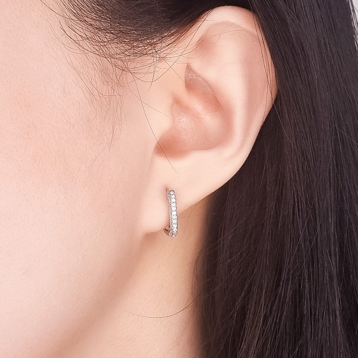 Cubic Diamond Hoop Earrings