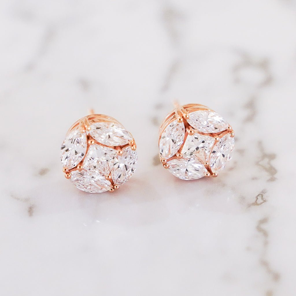 Lucent Classic Illusion-Set Diamond Stud Earrings