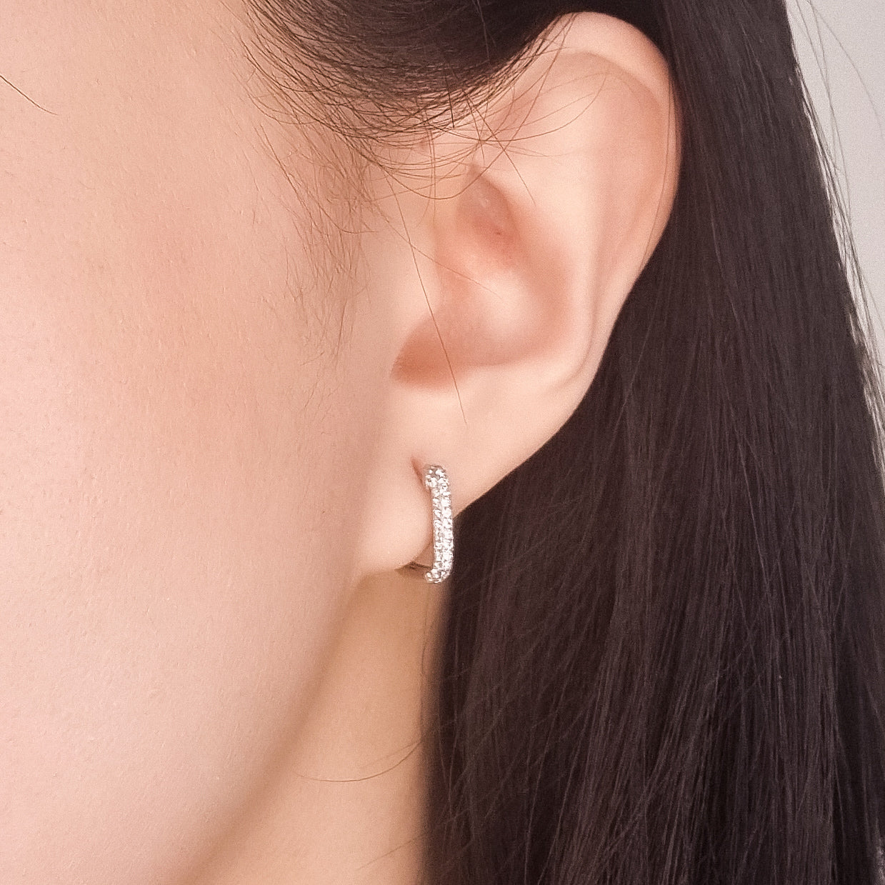 Cubic Diamond Hoop Earrings