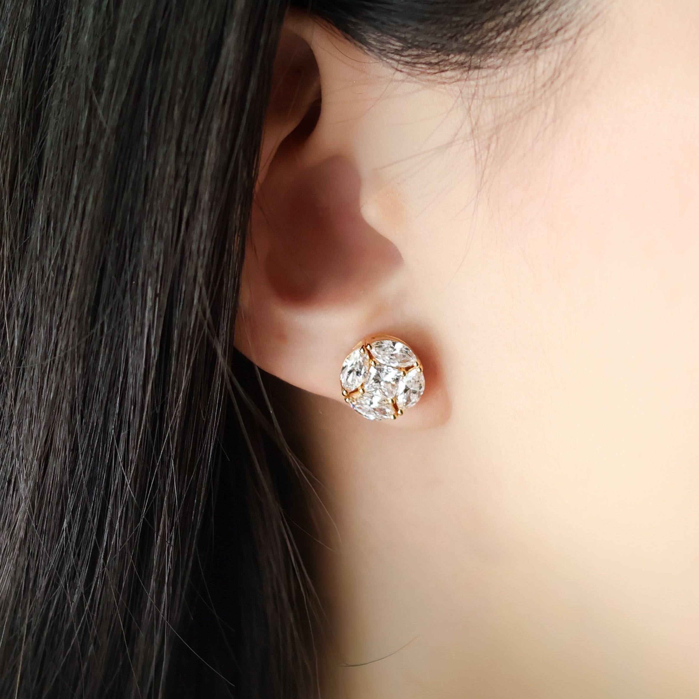 Lucent Classic Illusion-Set Diamond Stud Earrings