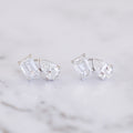 Emerald & Pear Diamond Stud Earrings