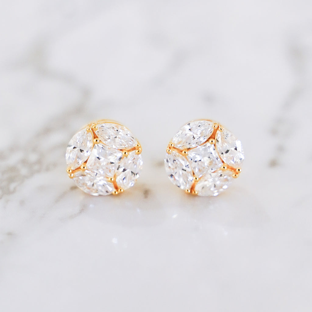 Lucent Classic Illusion-Set Diamond Stud Earrings