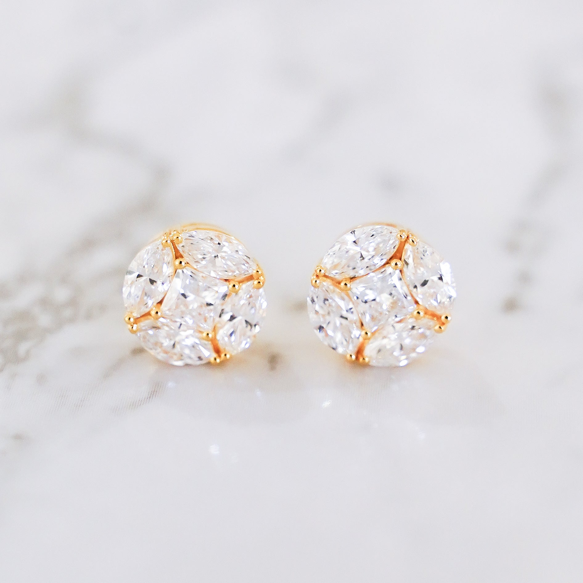 Lucent Classic Illusion-Set Diamond Stud Earrings