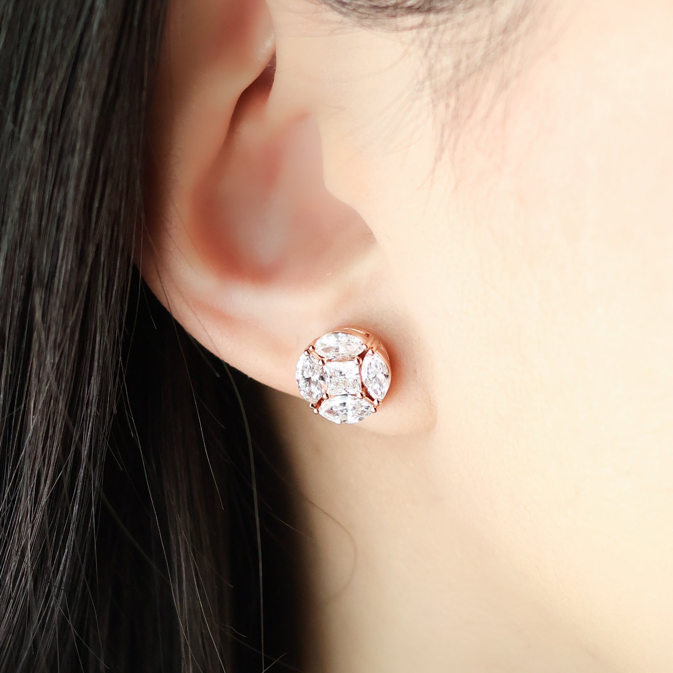 Lucent Grand Illusion-Set Diamond Stud Earrings