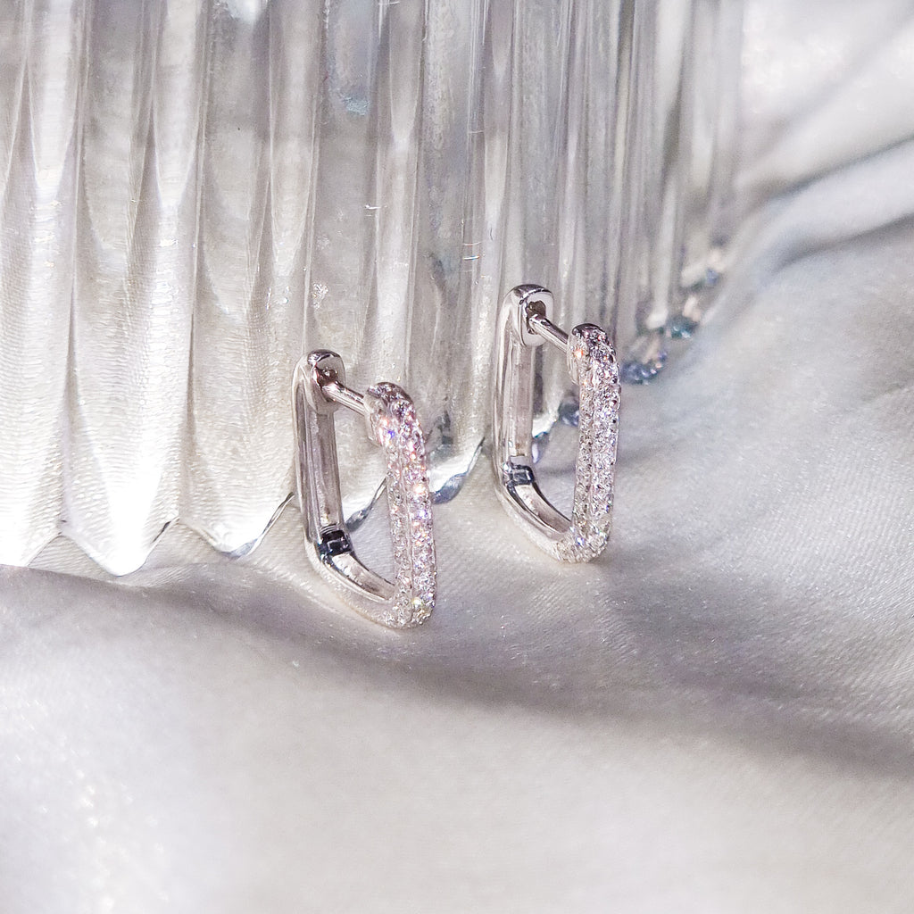 Cubic Diamond Hoop Earrings