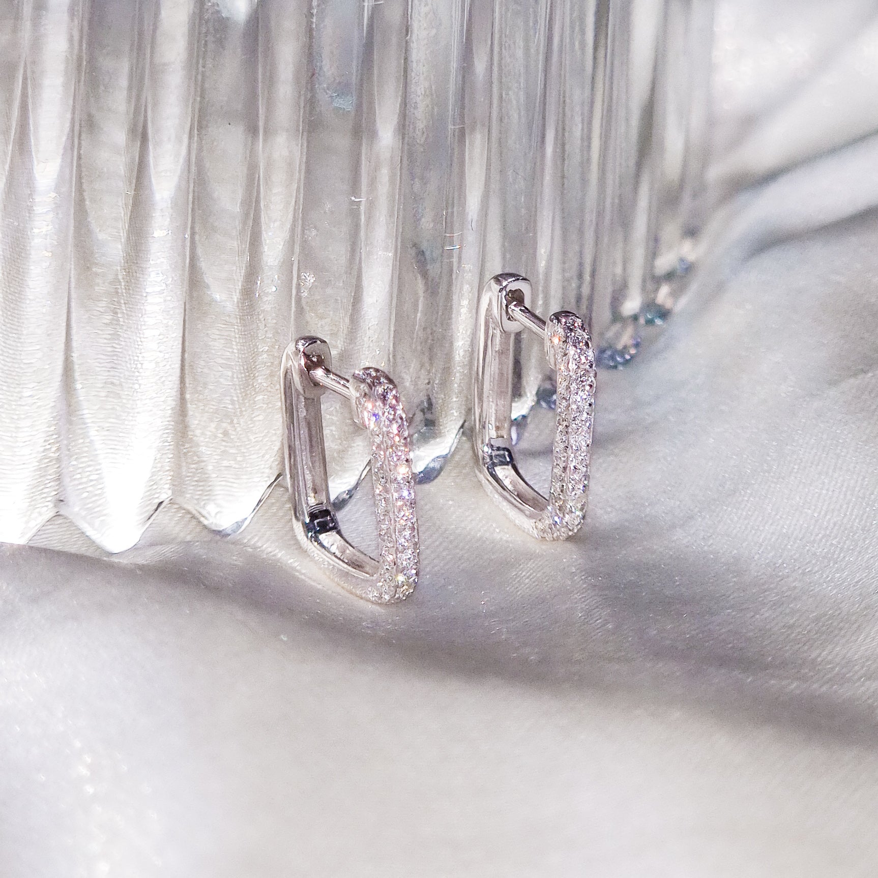 Cubic Diamond Hoop Earrings