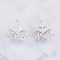 Multi-Shape Diamond Cluster Stud Earrings