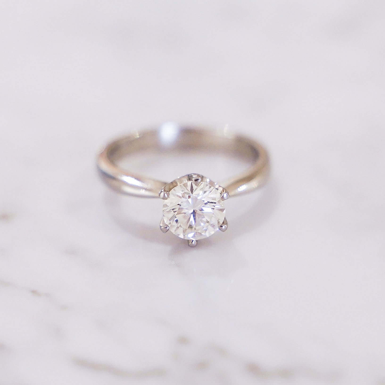 1 Carat Round Cut Solitaire Ring in Platinum