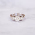 1.73 Carat Trinity Diamond Ring with Pavé Band in 18K White Gold