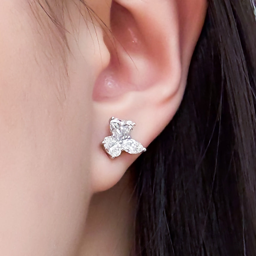 Alira Cluster Diamond Stud Earrings