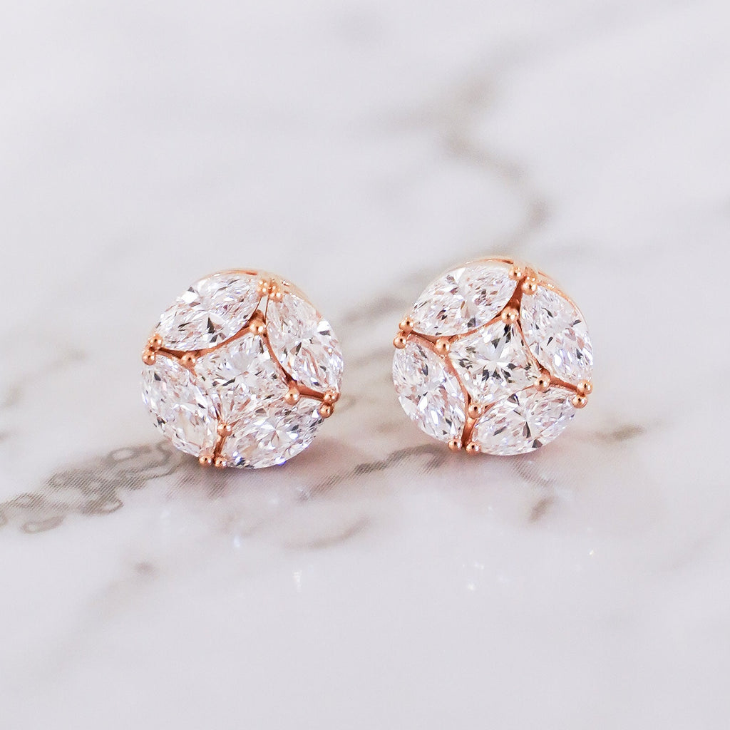 Lucent Grand Illusion-Set Diamond Stud Earrings