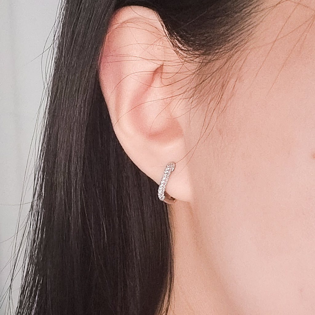 Cubic Diamond Hoop Earrings