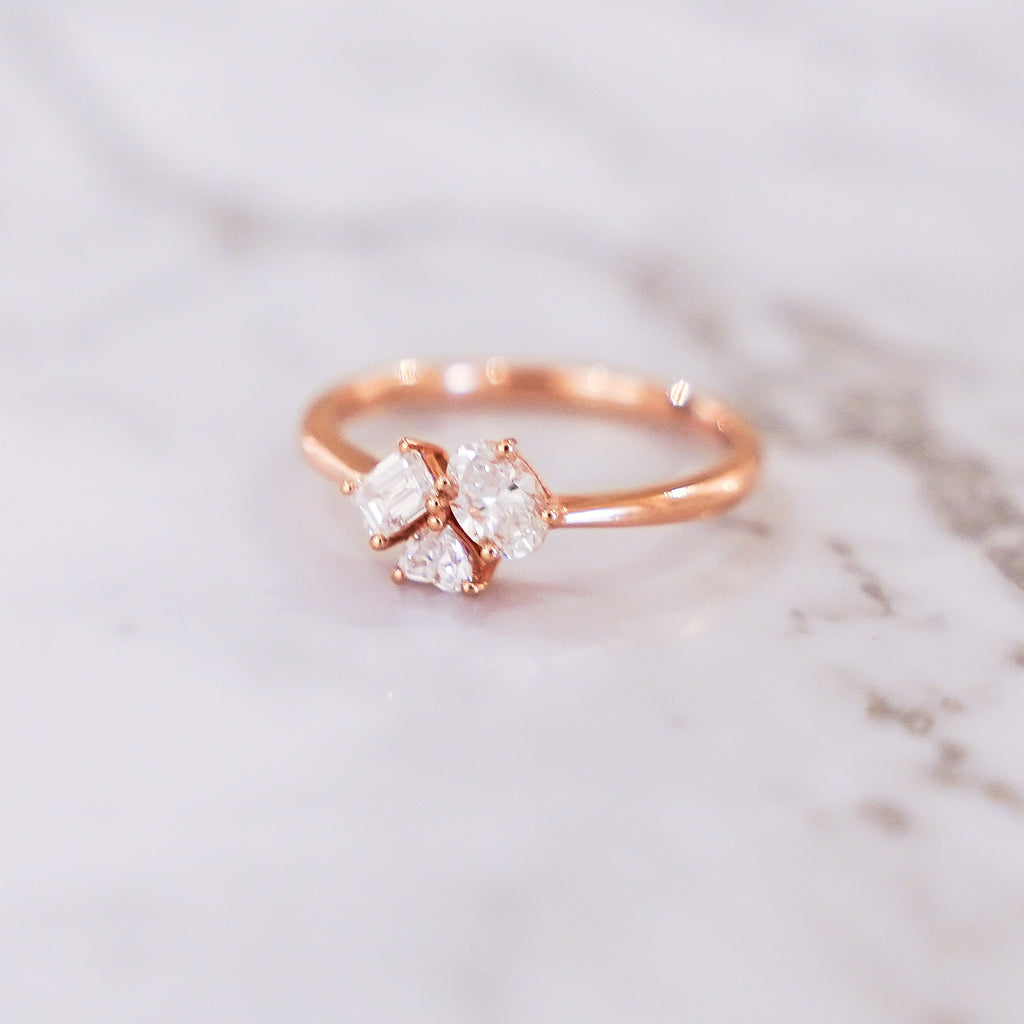 Pheren Multi-Shape Diamond Cluster Ring
