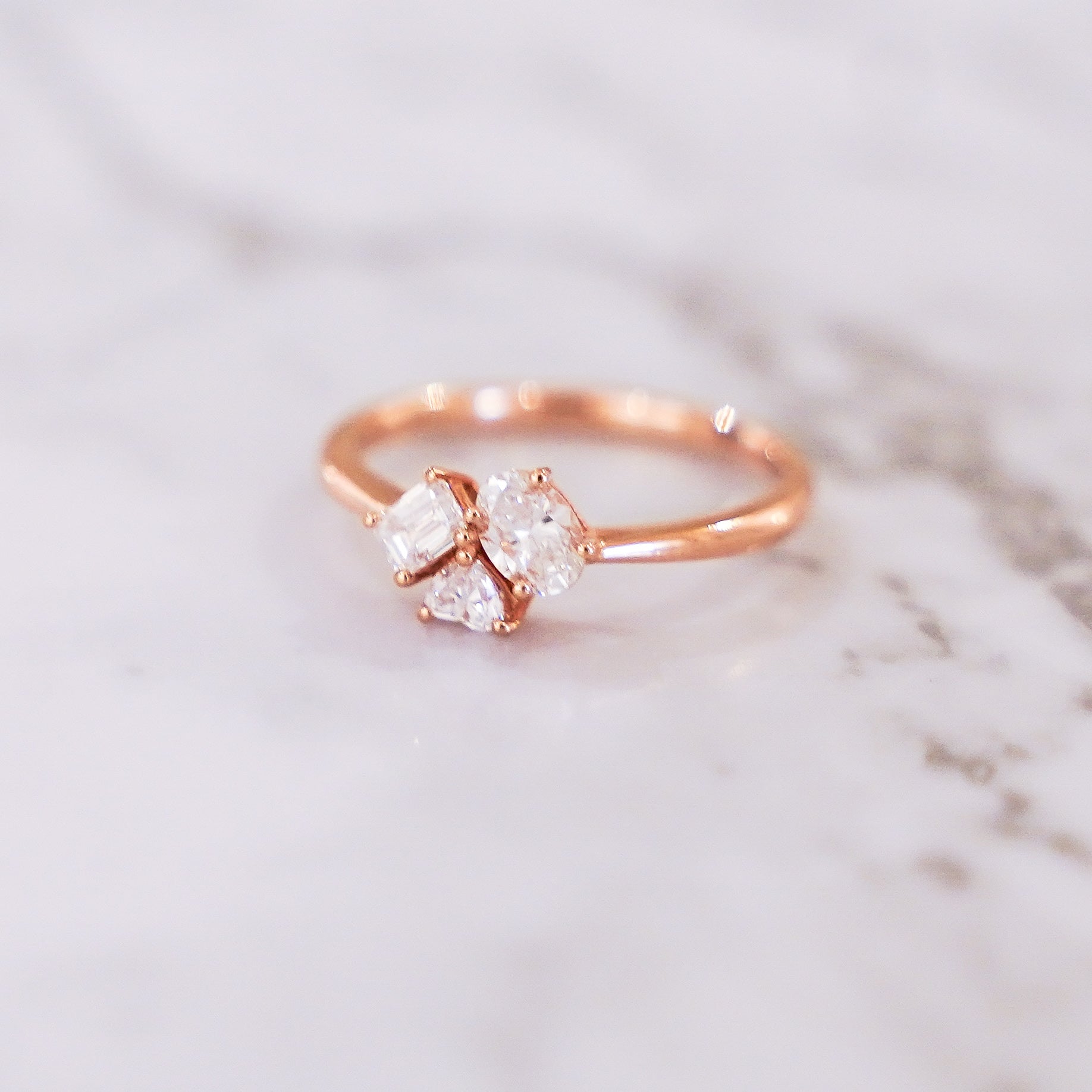 Pheren Multi-Shape Diamond Cluster Ring