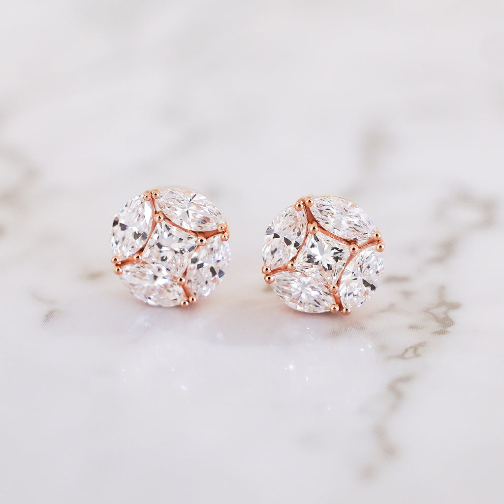 Lucent Classic Illusion-Set Diamond Stud Earrings