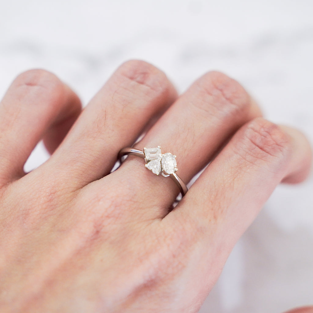 Pheren Multi-Shape Diamond Cluster Ring