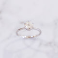 1 Carat Round Cut Tulip Dome Solitaire Ring in 14K White Gold