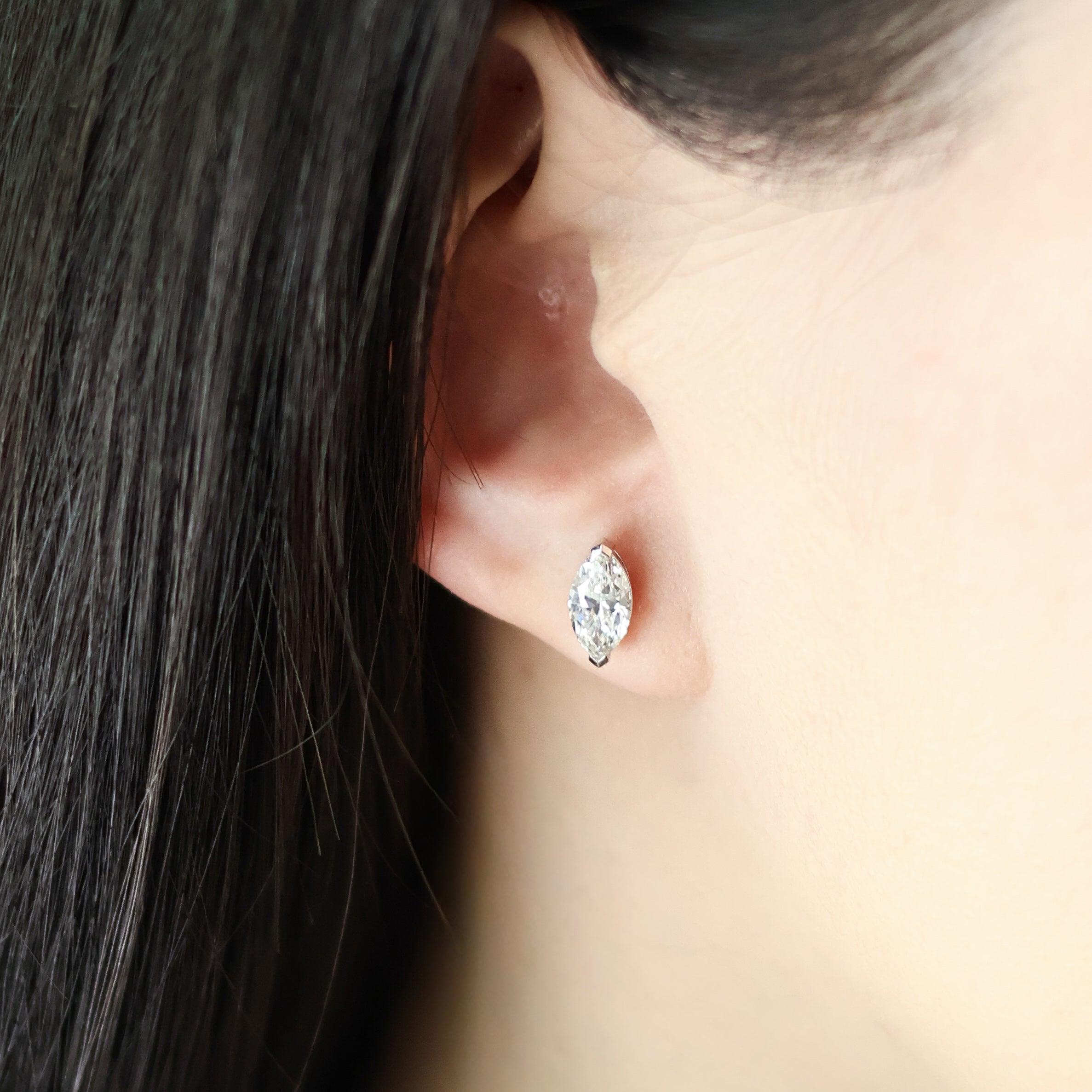 Marquise Diamond Stud Earrings