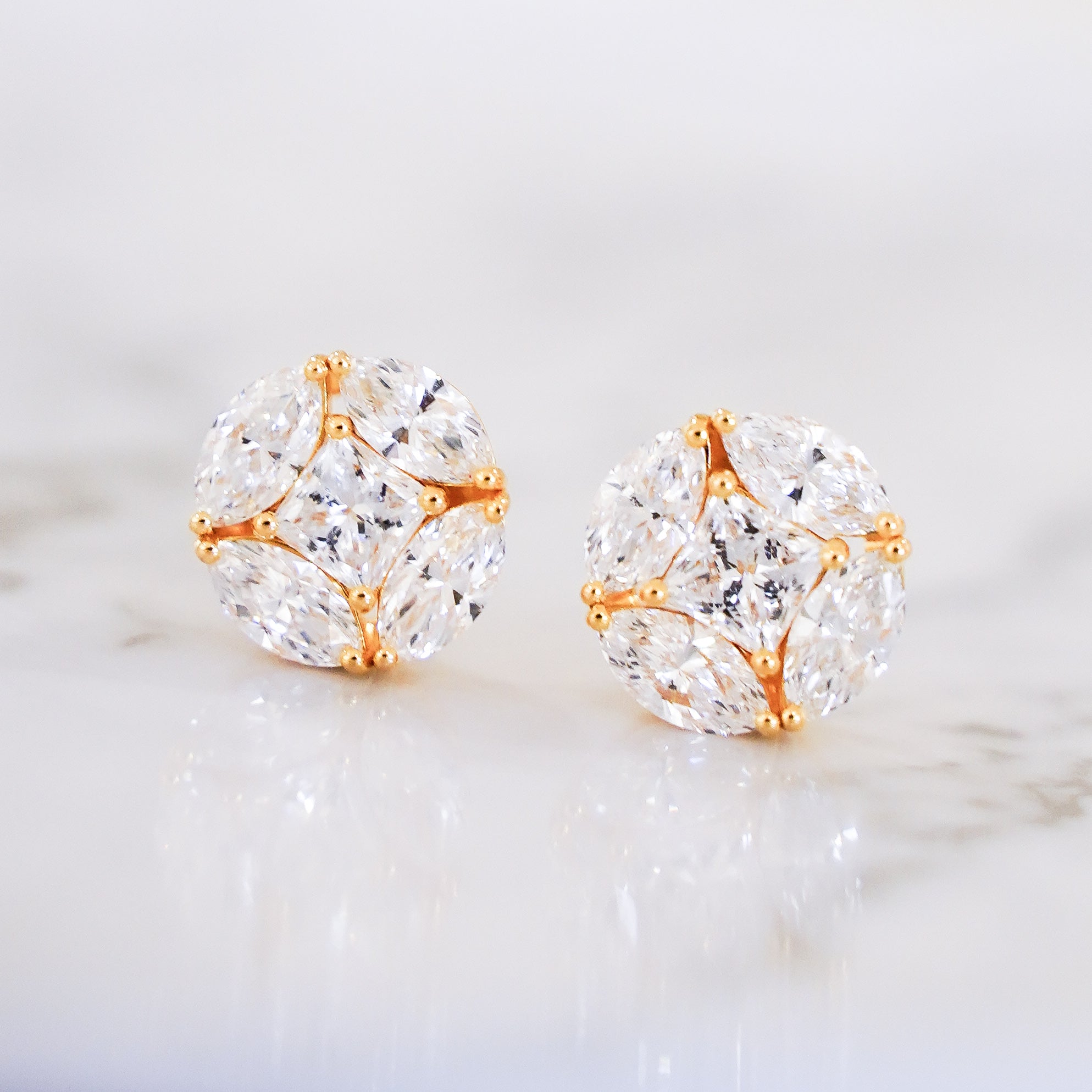 Lucent Grand Illusion-Set Diamond Stud Earrings