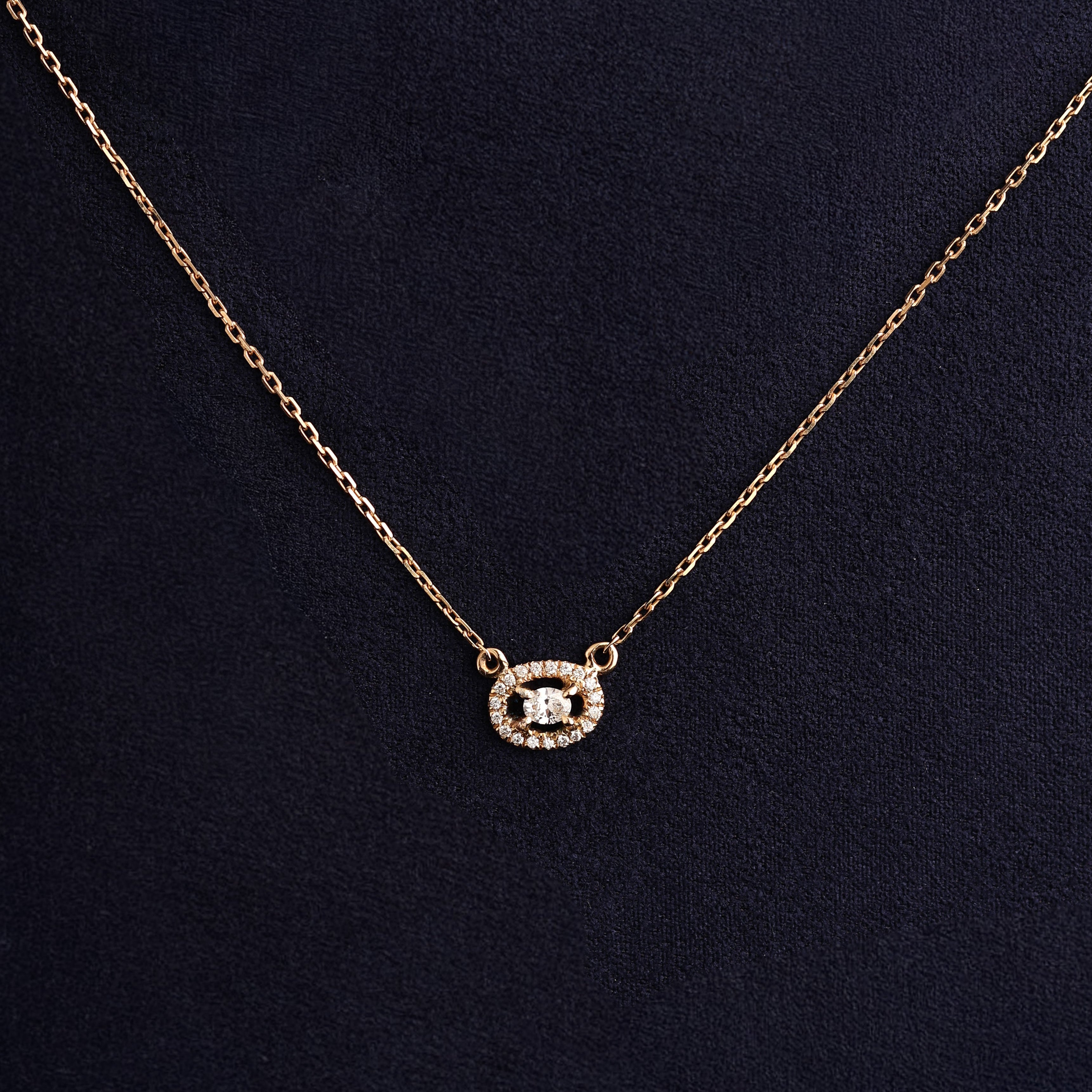 Oval Halo Necklace