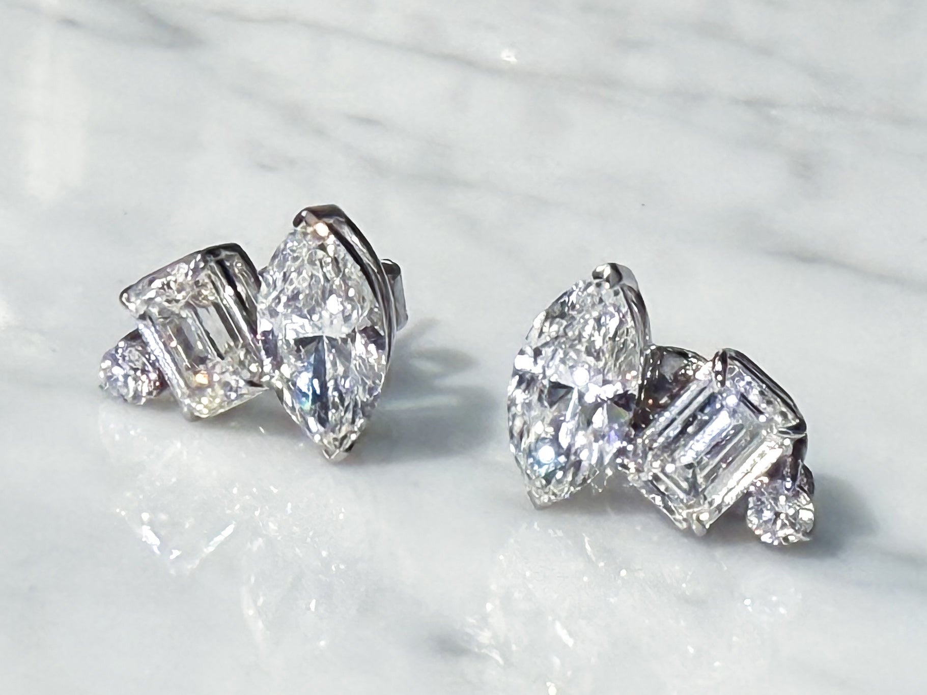 Elara Cluster Diamond Stud Earrings