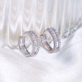 Nova Double Diamond Hoop Earrings