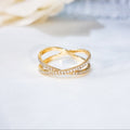 Criss-Cross Pavé Band