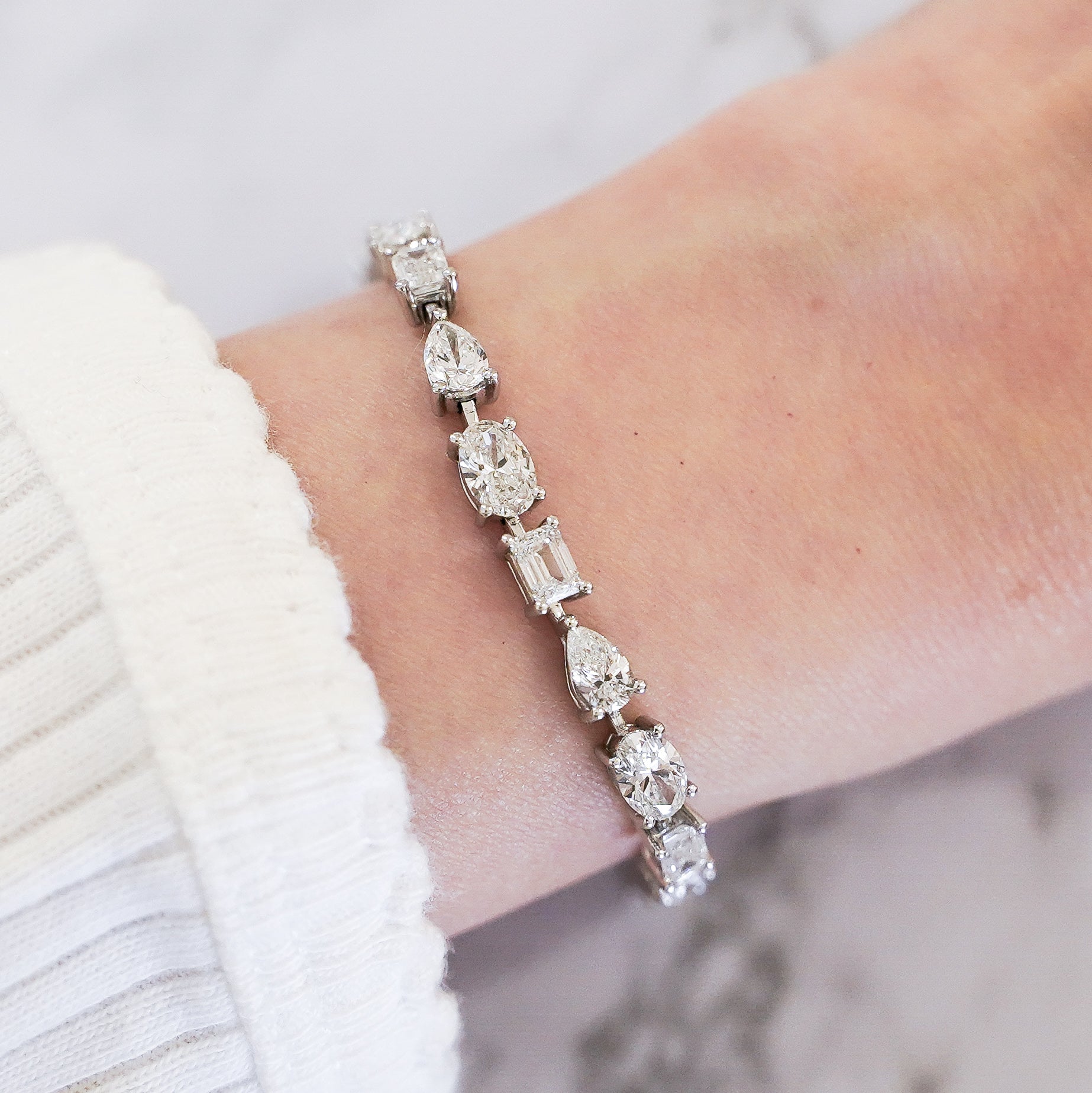 Multi-Shape Diamond Tennis Bracelet