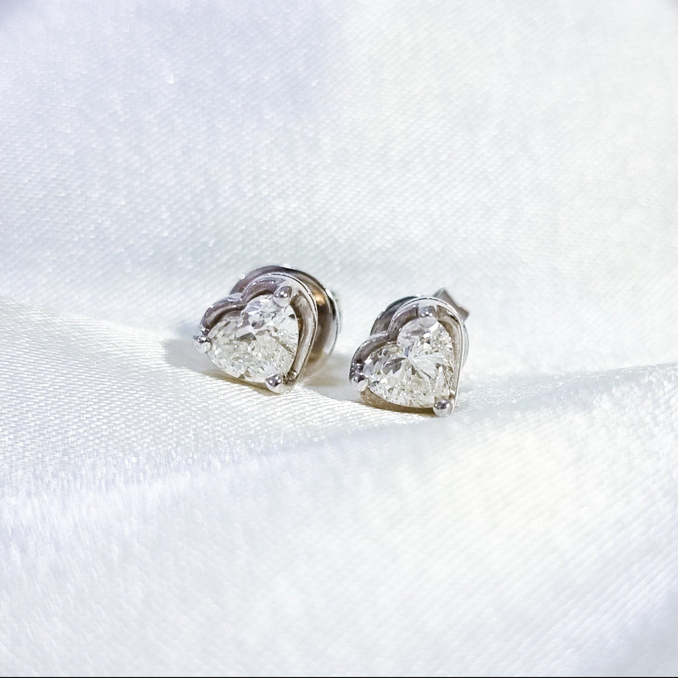 Heart Halo Diamond Earrings