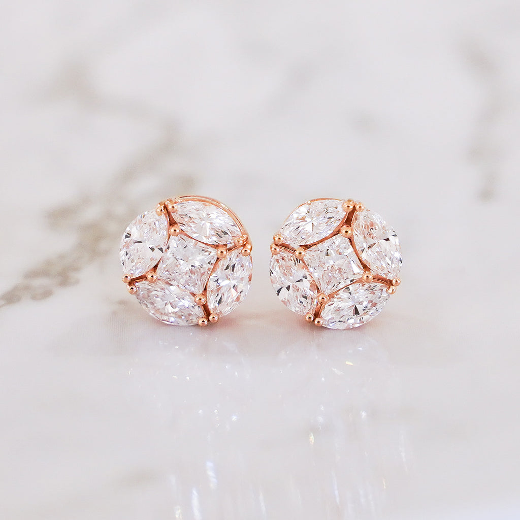Lucent Grand Illusion-Set Diamond Stud Earrings