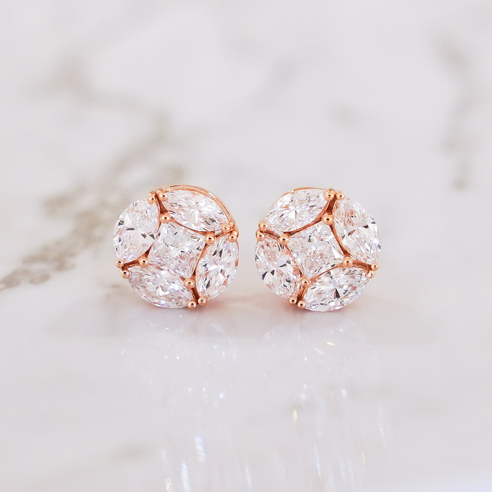 Lucent Grand Illusion-Set Diamond Stud Earrings