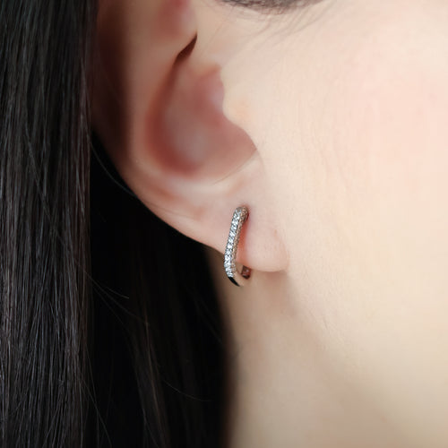 Cubic Diamond Hoop Earrings