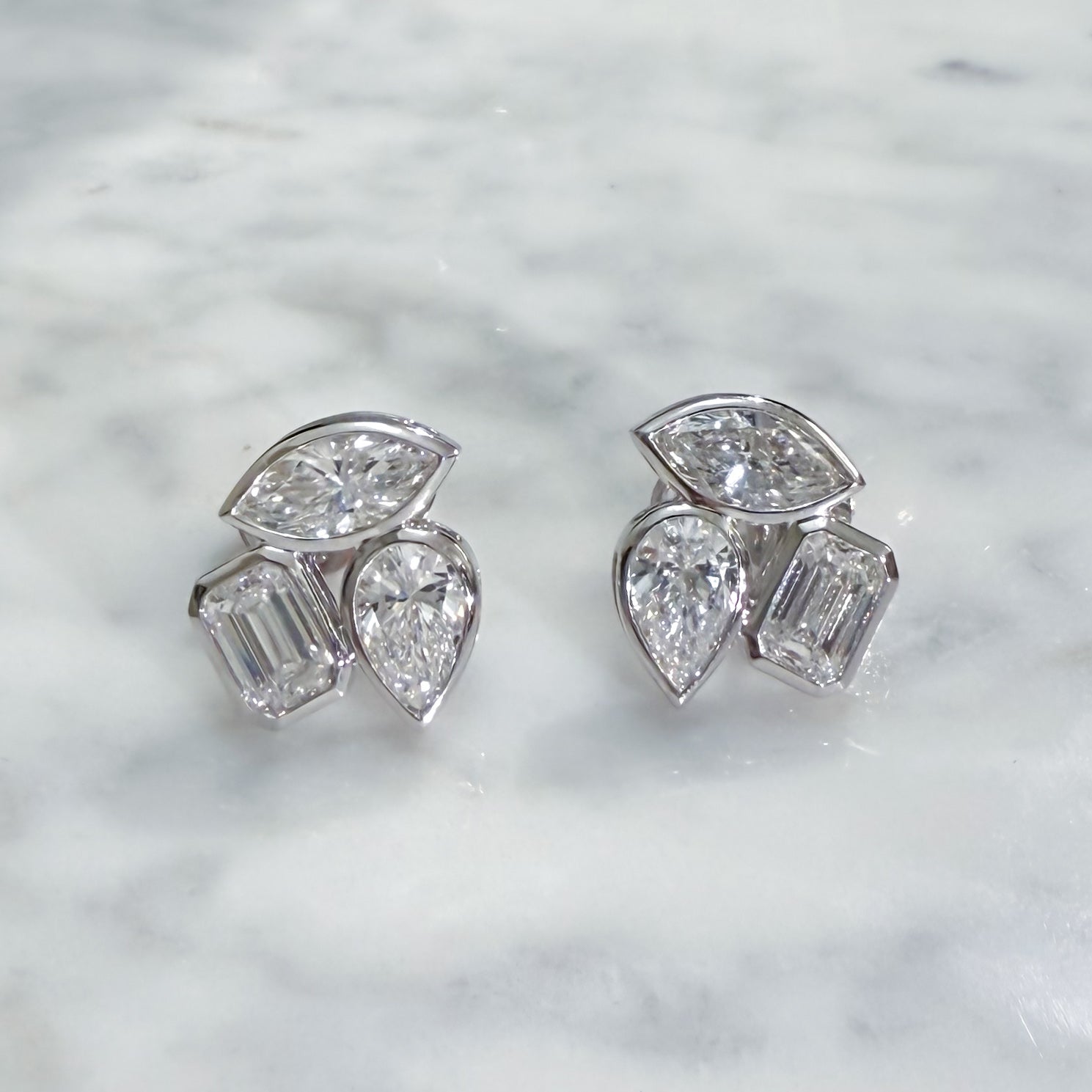 Solis Cluster Diamond Stud Earrings