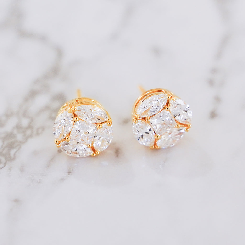 Lucent Classic Illusion-Set Diamond Stud Earrings